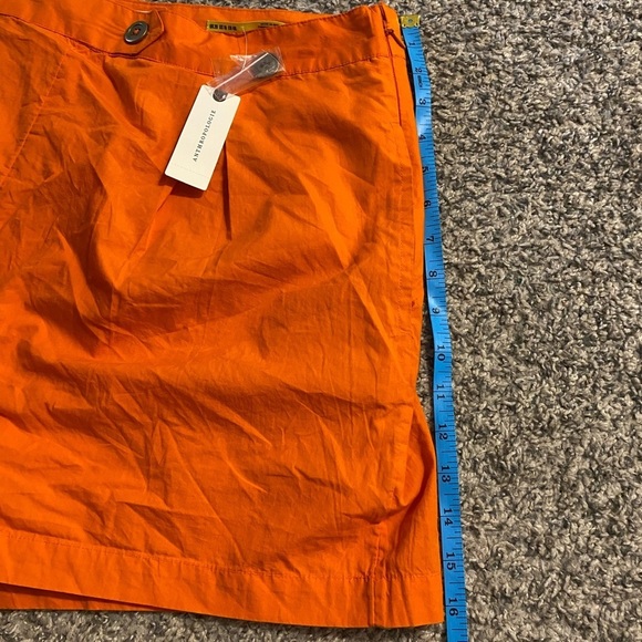 Anthropologie Maeve Orange Pleated Poplin Shorts | NWT | Size 16 - Picture 6 of 7